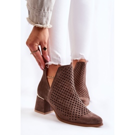 Bottines ajourées en daim Lewski Shoes 3165 velours terre multicolore 1