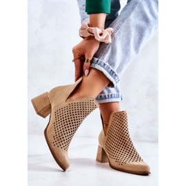 Bottines Daim Ajourées Lewski Shoes 3165 Beige 2