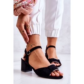 Sergio Leone Sandales à talons hauts en daim noir Lorisa 1