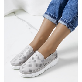 Baskets en cuir gris de Velders 1