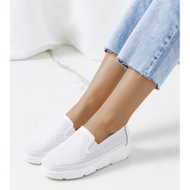 Baskets Velders en cuir blanc blanche 1