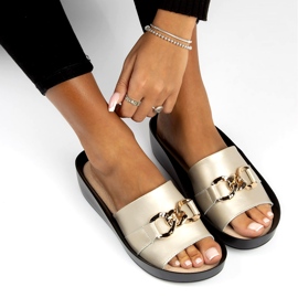 Babouches en cuir Filippo DK3590/22 Go doré d'or 3