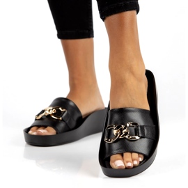 Chaussons en cuir Filippo DK3590 / 22 Bk noir 2