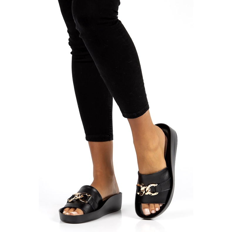 Chaussons en cuir Filippo DK3590 / 22 Bk noir 1