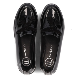 Chaussures en cuir Filippo DP3162 / 22 Bk noir le noir 2