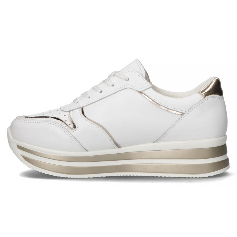 Baskets en cuir Filippo DP3682 / 22 WH blanc doré 4