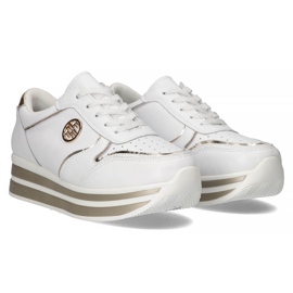 Baskets en cuir Filippo DP3682 / 22 WH blanc doré 5