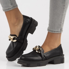 Chaussures en cuir Filippo DP3221 / 22 Bk noir le noir 1
