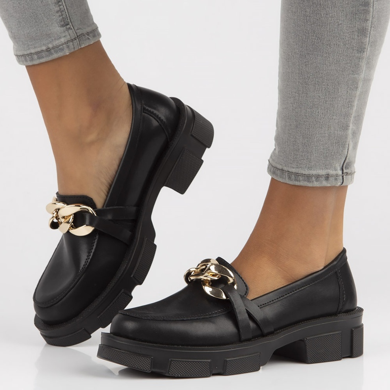 Chaussures en cuir Filippo DP3221 / 22 Bk noir 1