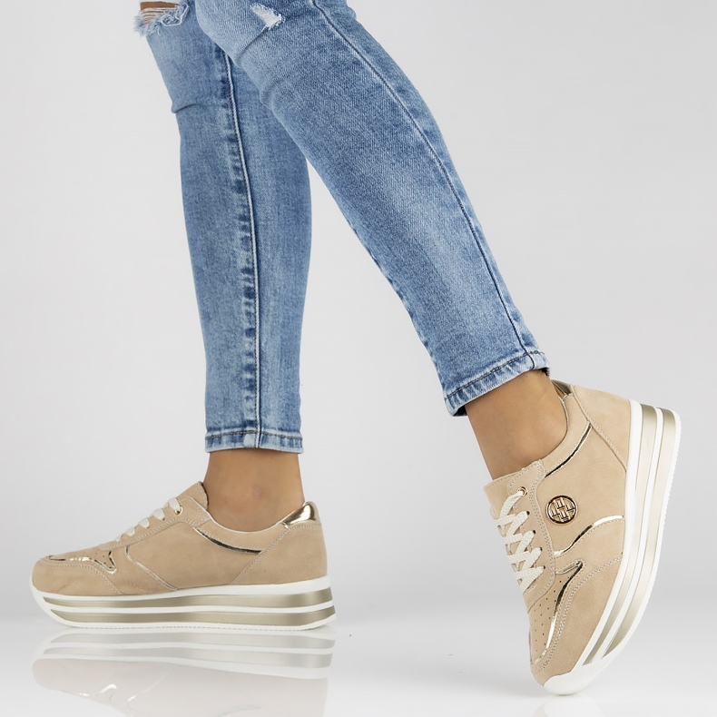 Baskets en cuir Filippo DP3682/22 Be beige 2