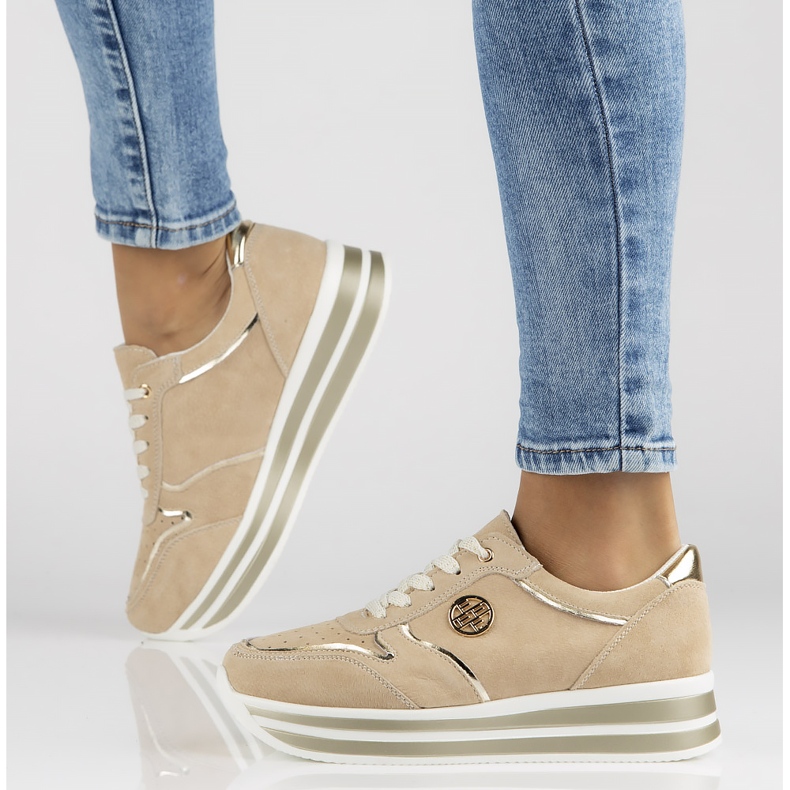 Baskets en cuir Filippo DP3682/22 Be beige 1