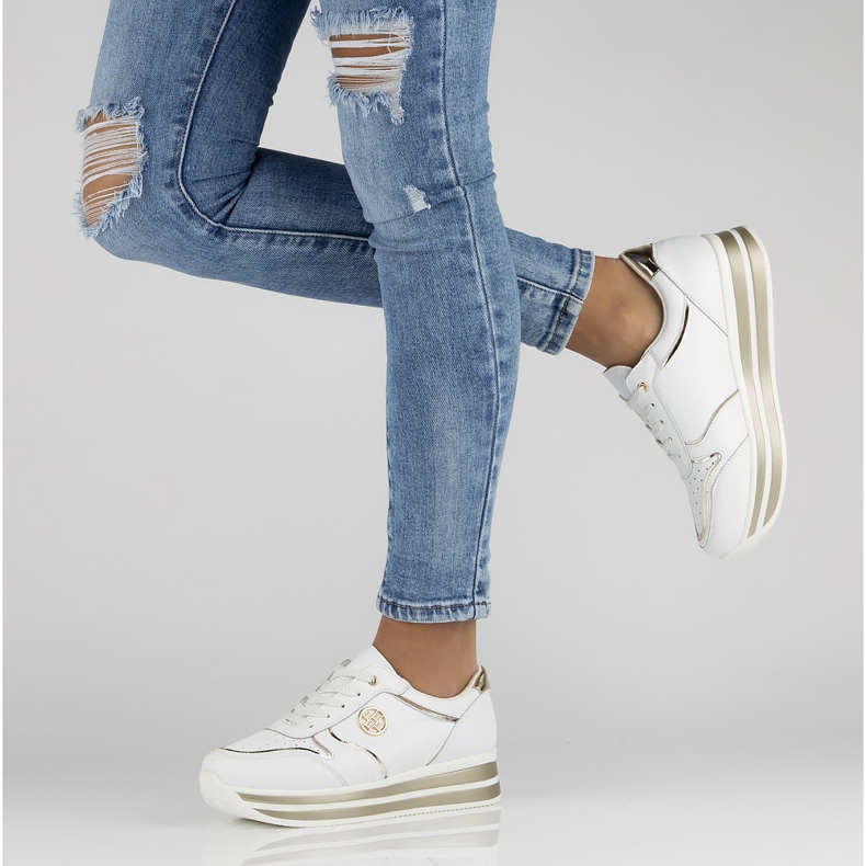 Baskets en cuir Filippo DP3682 / 22 Wh blanc blanche 1