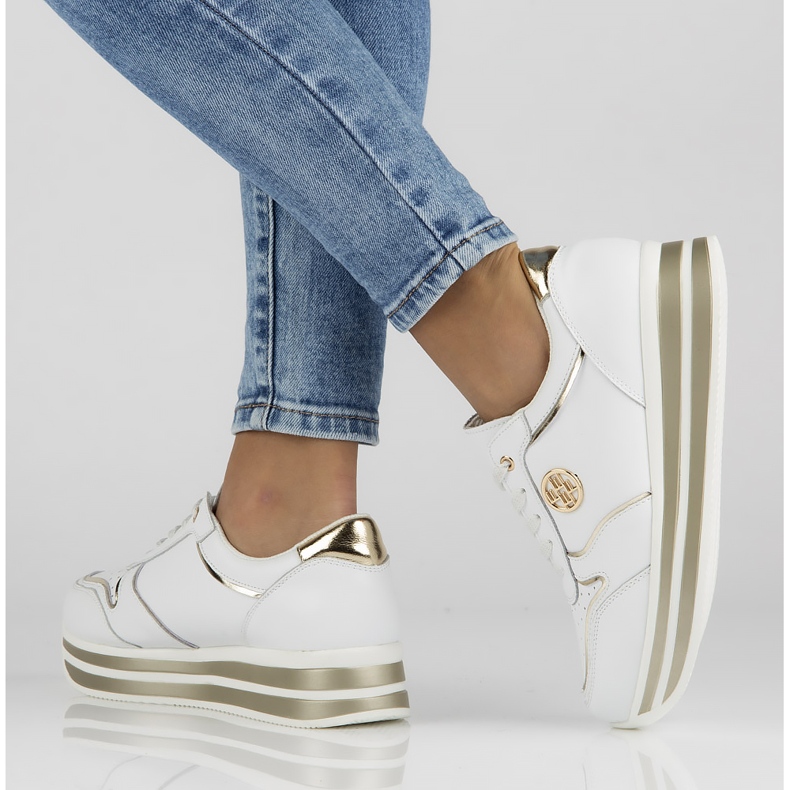 Baskets en cuir Filippo DP3682 / 22 Wh blanc 2