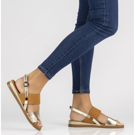 Sandales en cuir Filippo DS3601/22 Go Br marron et or brun doré 1