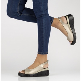 Sandales en cuir Filippo DS3595/22 Go doré d'or 7