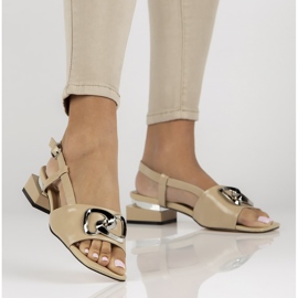 Sandales en cuir Filippo DS3742/22 Be beige 4