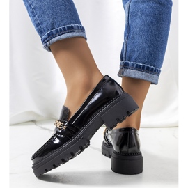 Mocassins noirs sur semelle haute Beyza 2