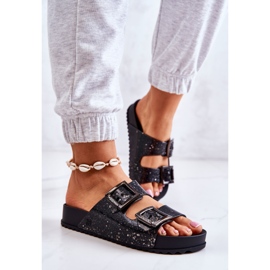 Sandales à Paillettes en Caoutchouc pour Femme ZAXY HH285158 Noir le noir 6