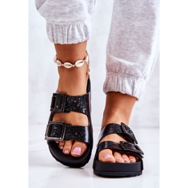 Sandales à Paillettes en Caoutchouc pour Femme ZAXY HH285158 Noir le noir 1