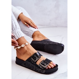 Sandales à Paillettes en Caoutchouc pour Femme ZAXY HH285158 Noir le noir 3