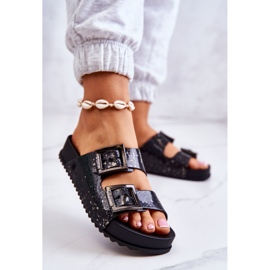 Sandales à Paillettes en Caoutchouc pour Femme ZAXY HH285158 Noir le noir 4