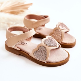 S.Barski Sandales Cuir Enfant Coeurs Brocart Beige Luisa d'or 1 S.Barski Sandales Cuir Enfant Coeurs Brocart Beige Luisa d'or 1