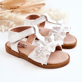 S.Barski Sandales Enfant Avec Velcro Blanc Lussia 1