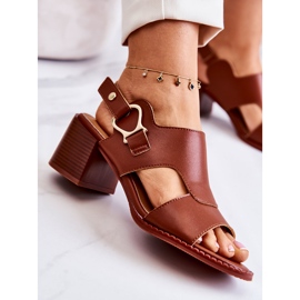 Sandales à Talons Hauts en Cuir La.Fi Marron Leratto brun 1