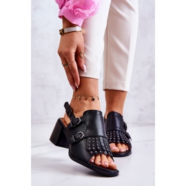 Sandales En Cuir Avec Clous La.Fi Noir Casilla le noir 1