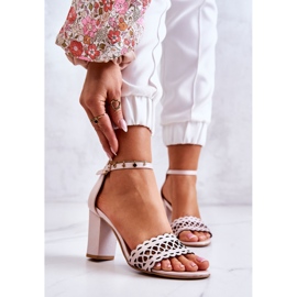 Lewski Shoes Sandales Cuir Ajourées Lewski 2869 Rose Perle beige 1