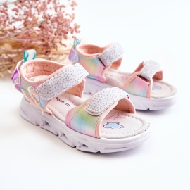PJ2 Sandales Classiques Enfant Avec Velcro Multicolore Darrin rose 1