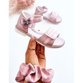 PJ2 Sandales Enfant Avec Un Papillon Rose Nicoll 1