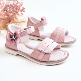 PJ2 Sandales Enfant Avec Un Papillon Rose Nicoll 2