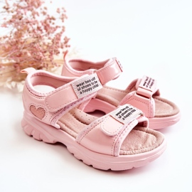 PJ2 Sandales pour enfants en cuir avec velcro Amoss rose ['rose'] 1