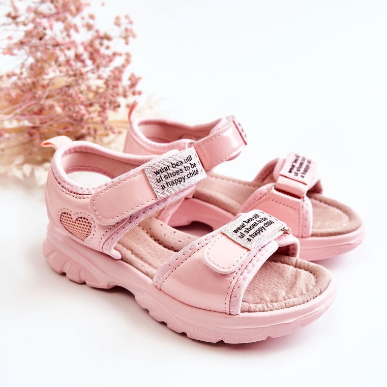 PJ2 Sandales pour enfants en cuir avec velcro Amoss rose ['rose'] 1