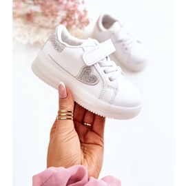 PA1 Chaussures de sport en cuir pour enfants avec velcro Blanc Baylene blanche 1