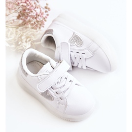 PA1 Chaussures de sport en cuir pour enfants avec velcro Blanc Baylene blanche 5