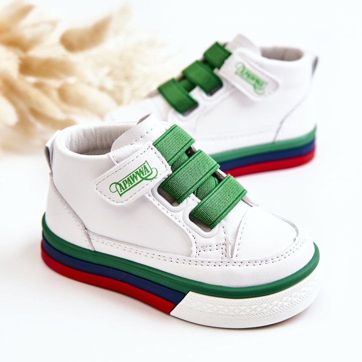 PA1 Baskets montantes enfant blanches et vertes Baxter ['blanc vert'] 2