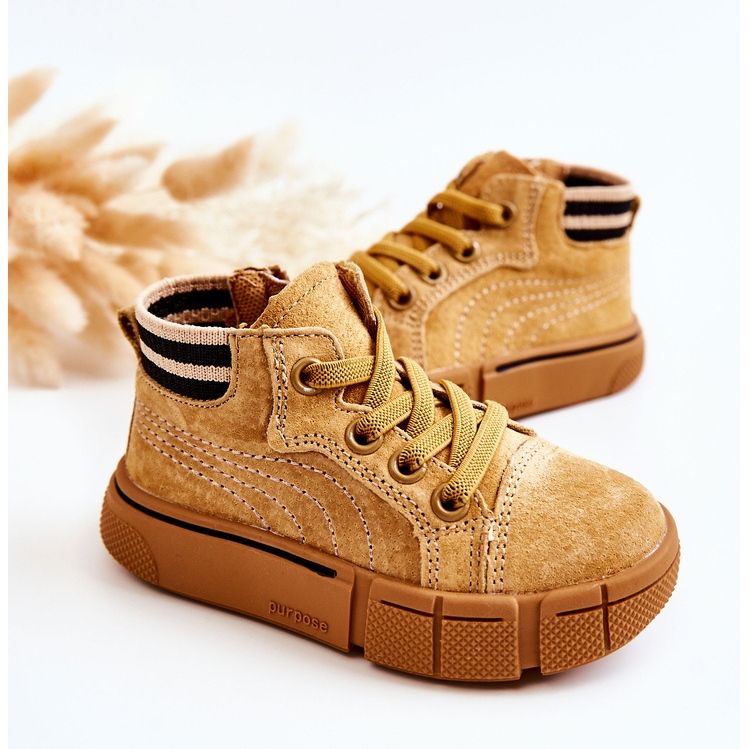 Baskets Montantes Enfant Zippées Boone Camel brun 2