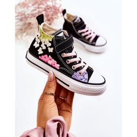 PA1 Baskets Montantes Enfant Tissu Imprimé Noir Dorry le noir 1