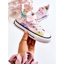 PA1 Baskets Montantes Enfant Tissu Imprimé Rose Dorry 1 PA1 Baskets Montantes Enfant Tissu Imprimé Rose Dorry 1