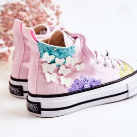 PA1 Baskets Montantes Enfant Tissu Imprimé Rose Dorry 2 PA1 Baskets Montantes Enfant Tissu Imprimé Rose Dorry 2