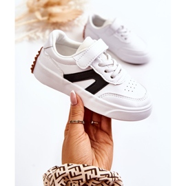 Chaussures De Sport Basses En Cuir Pour Enfant Noir Et Blanc Jessie 1