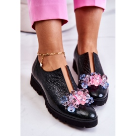 PA2 Chaussures en cuir élégantes avec décoration Cindy vert foncé 6