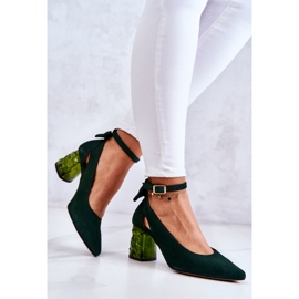 Escarpin Daim a Noeud Maciejka 05059-09 Vert foncé 4