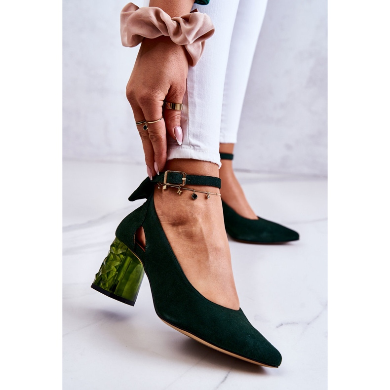 Escarpin Daim a Noeud Maciejka 05059-09 Vert foncé 1