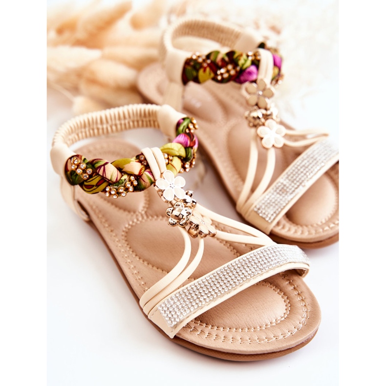 Sandales à enfiler pour enfants Beige Sammi doré 2