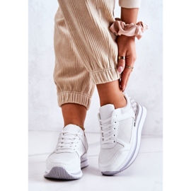PG1 Chaussures de sport classiques pour femmes sur un coin, blanc avancé argent 1