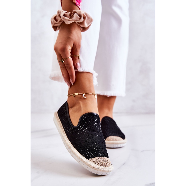 PG1 Espadrilles Femme En Toile Avec Oxyde De Zirconium Noir Deimos 1
