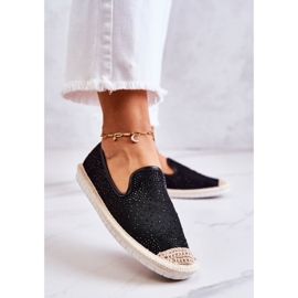 PG1 Espadrilles Femme En Toile Avec Oxyde De Zirconium Noir Deimos le noir 3